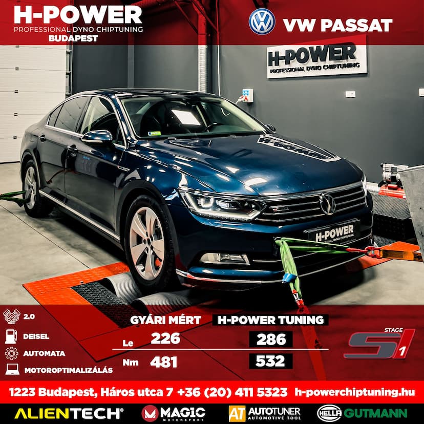 VW Passat H-Power Chiptuning – Chiptuning Budapesten és Debrecenben