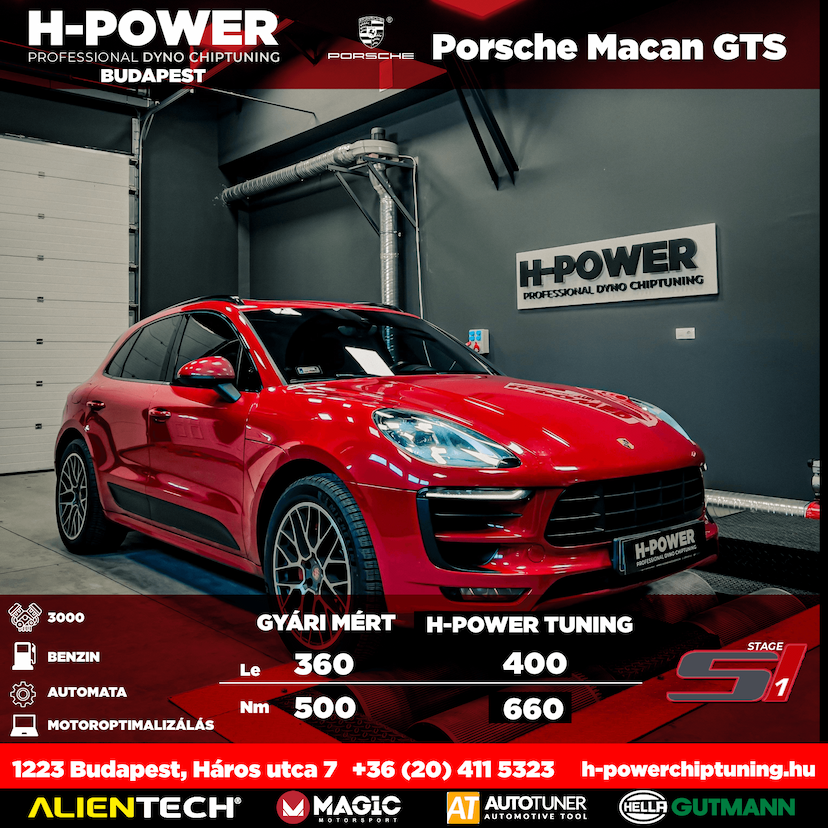 Porsche Macan GTS H-Power Chiptuning – Chiptuning Budapesten és Debrecenben